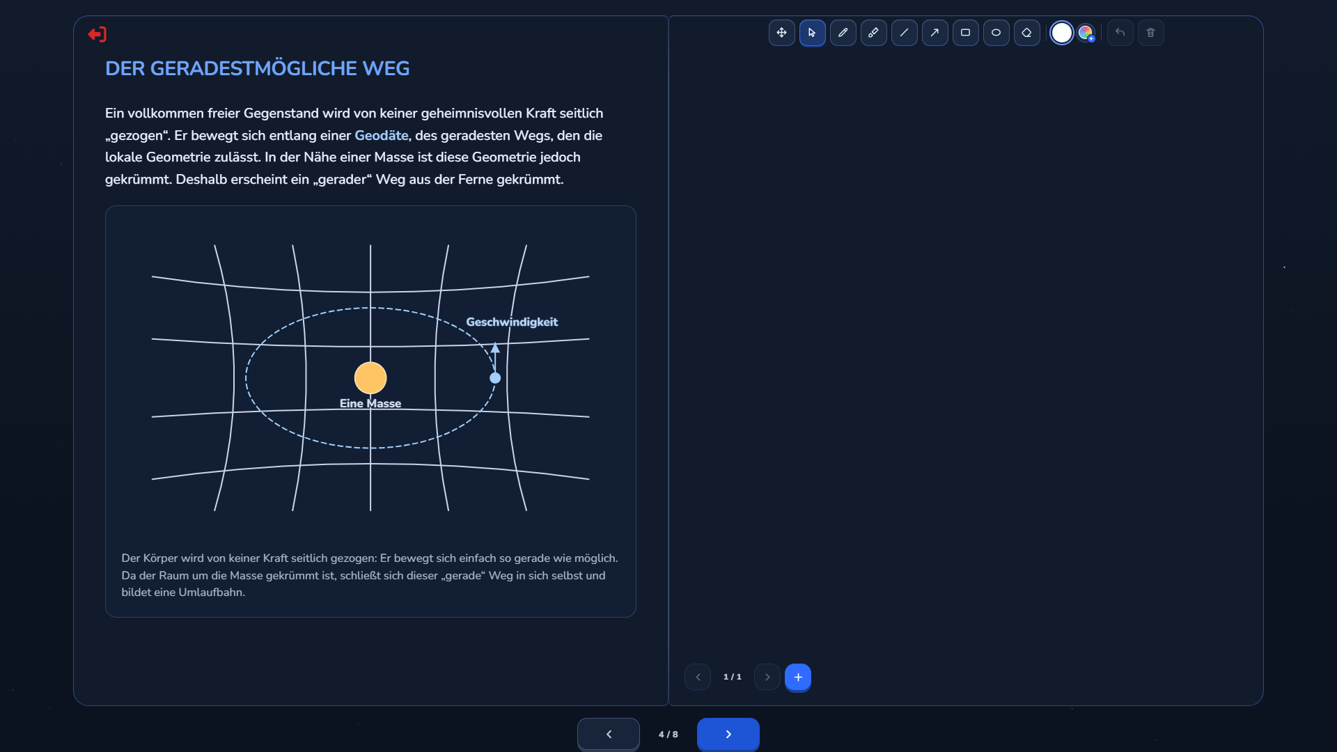 Theorielektion mit Schaubild und Notiztafel